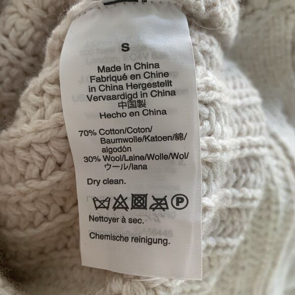 Madewell Womens S Sweater Turtle  Neck Wool Cotton Cream Luxury Thick Net Casual - Picture 5 of 9